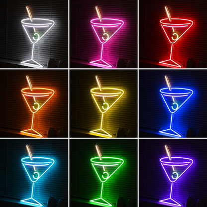 Echo LED Neon Martini Glass Neon Sign LED Neon Sign color grid