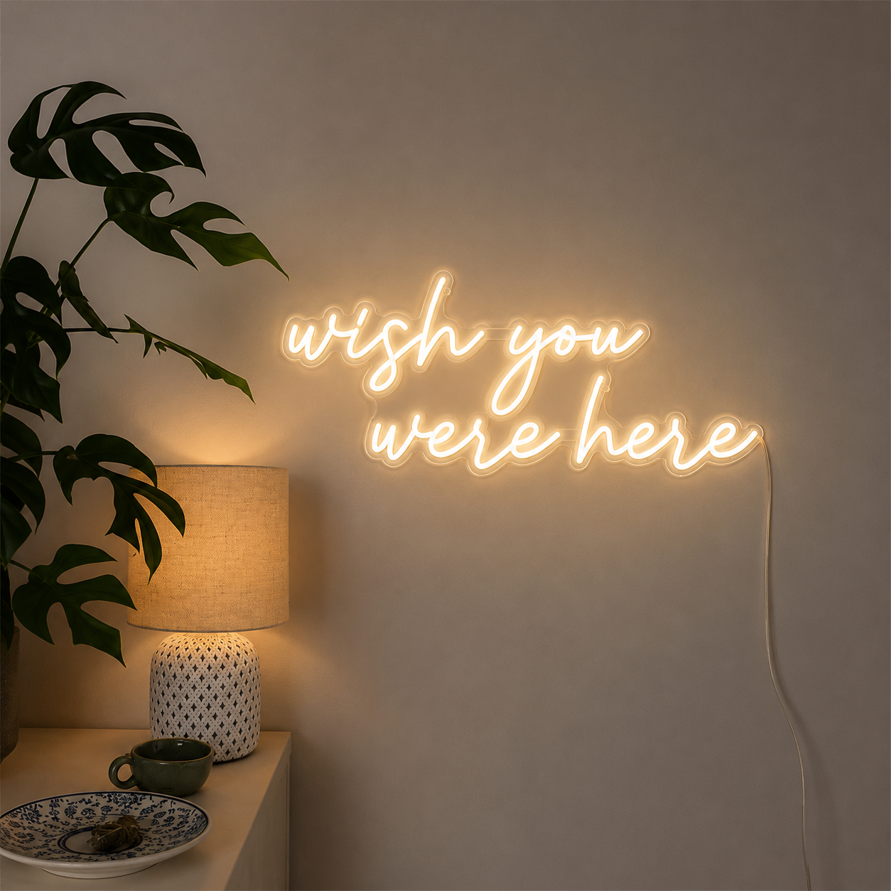 Echo Wish You Were Wall Living Room LED Neon Sign main product image