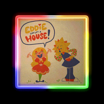 Eddie Can Lift A House Welcome Led Neon Sign Open Sign Rgb Color - LED neon sign close-up detail