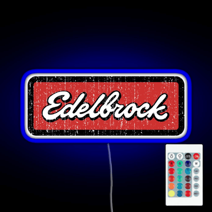 Edelbrock Engines Hot Rod Rgb Led Neon Sign Pop Wall Art