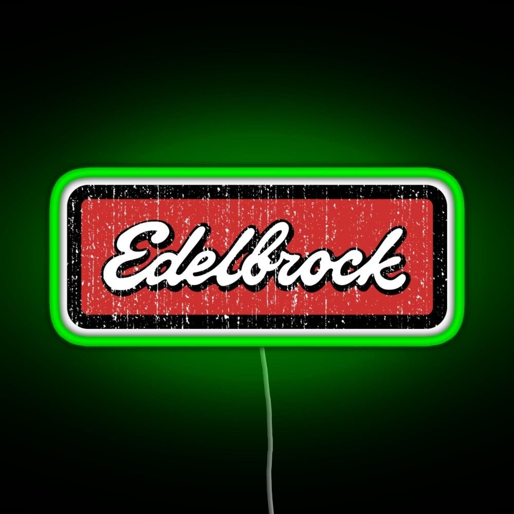 Edelbrock Engines Hot Rod Rgb Led Neon Sign Pop Wall Art - Shineneon