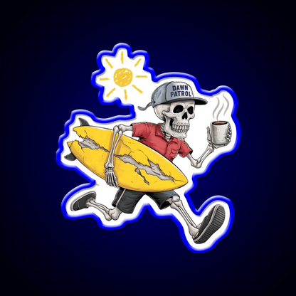 Edgy Skeleton Surf Beach Stuff Vibes Cafe Led Neon Sign Espresso Bar Art Rgb Color - Shineneon