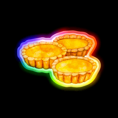 Egg Tarts Snack Food Led Neon Sign Rgb Color - LED neon sign close-up detail