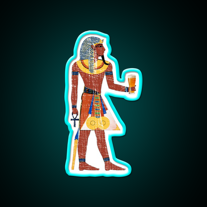 Egyptian Drinking Craft Beer Graphic Beer Bar Decor Led Neon Sign Rgb Color - Size and dimension reference