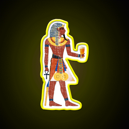 Egyptian Drinking Craft Beer Graphic Beer Bar Decor Led Neon Sign Rgb Color - Custom LED neon sign front view