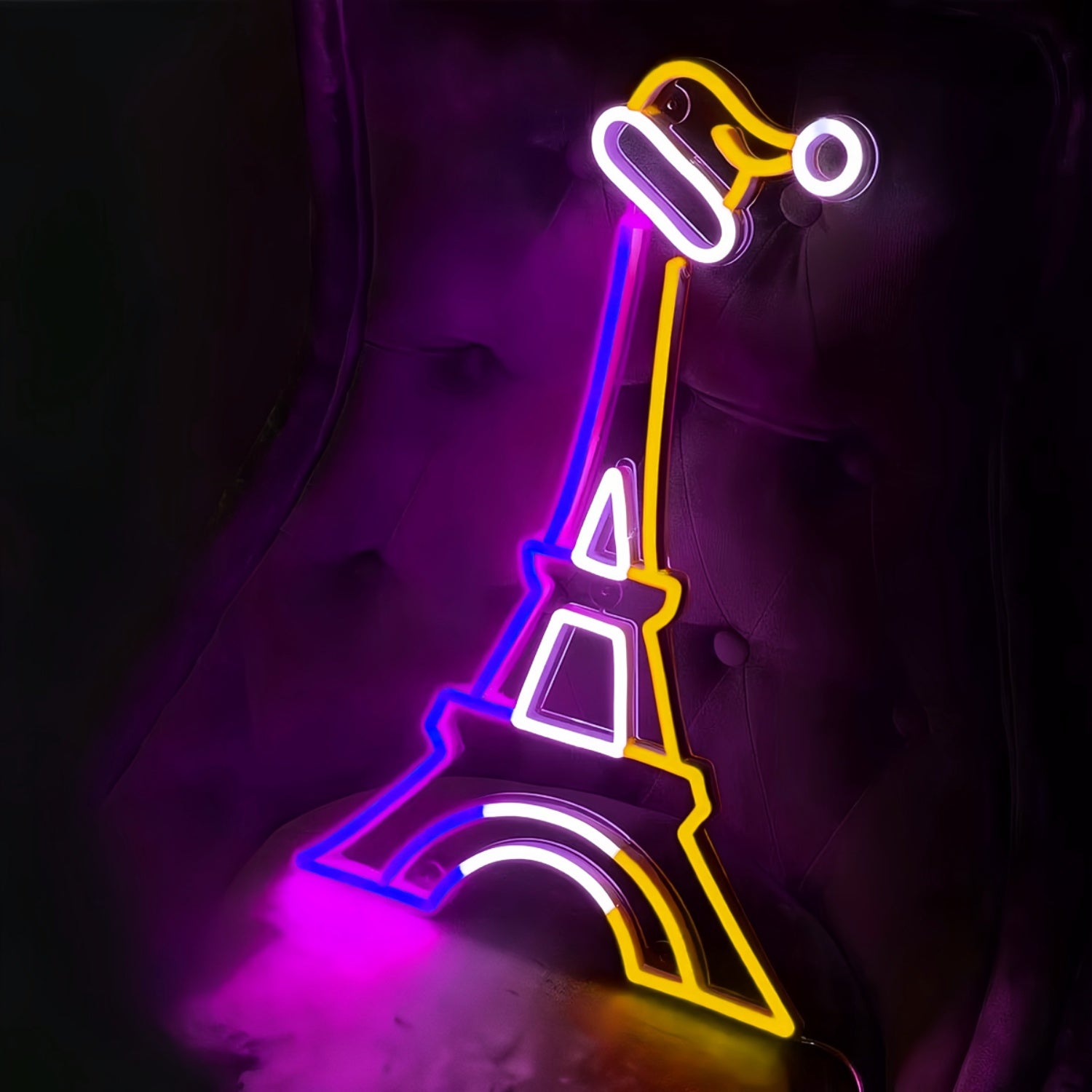Eiffel Tower With Santa Hat Neon Sign | Shineneon