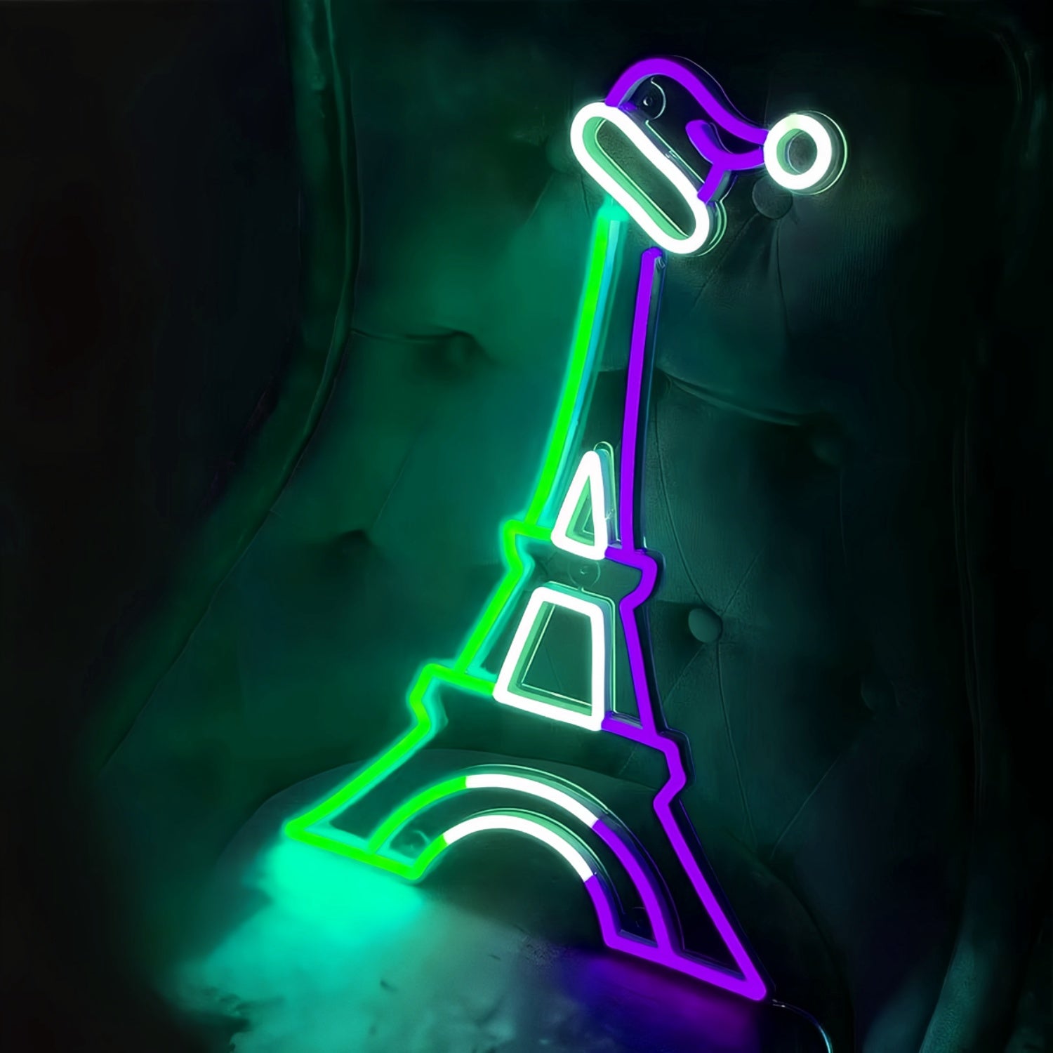 Eiffel Tower With Santa Hat Neon Sign | Shineneon