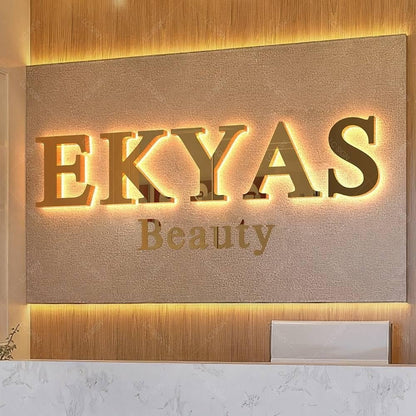 Ekyas Beauty 3D Backlit Letters Aluminum Metal Led Sign - Shineneon