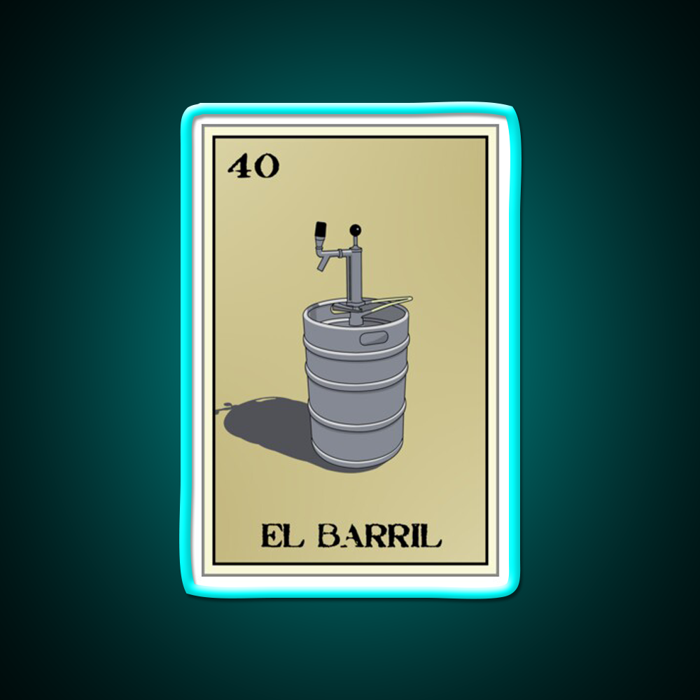 El Barril Loteria Design Beer Bar Decor Led Neon Sign Rgb Color - Size and dimension reference