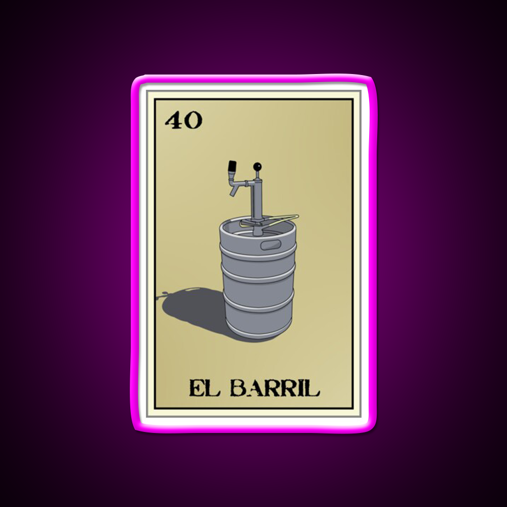El Barril Loteria Design Beer Bar Decor Led Neon Sign Rgb Color - Neon sign mounted on wall in room