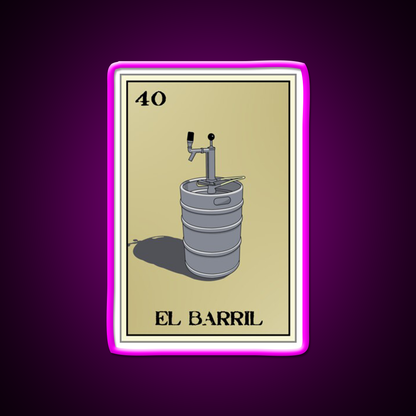 El Barril Loteria Design Beer Bar Decor Led Neon Sign Rgb Color - Neon sign mounted on wall in room