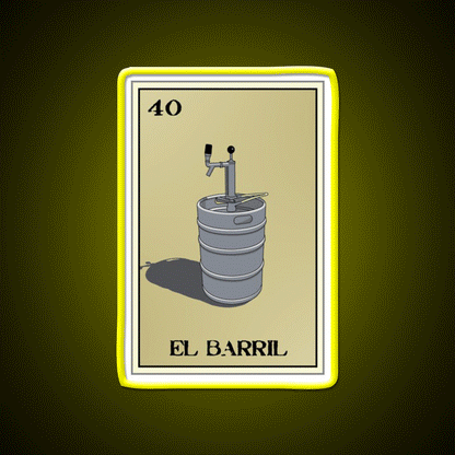 El Barril Loteria Design Beer Bar Decor Led Neon Sign Rgb Color - Custom LED neon sign front view