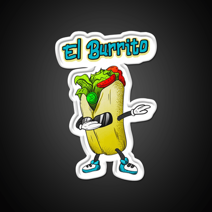 El Burrito Dabbing Funny Mexican Food Taco Led Neon Sign Rgb Color - Shineneon