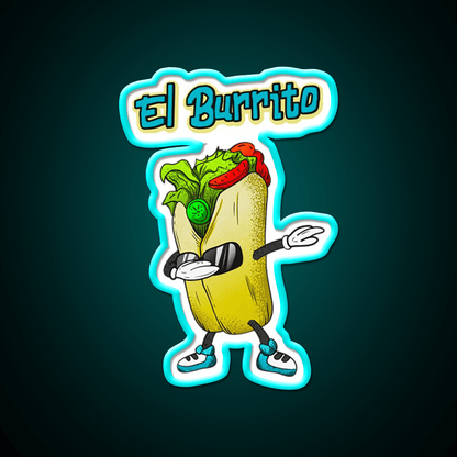 El Burrito Dabbing Funny Mexican Food Taco Led Neon Sign Rgb Color - Shineneon