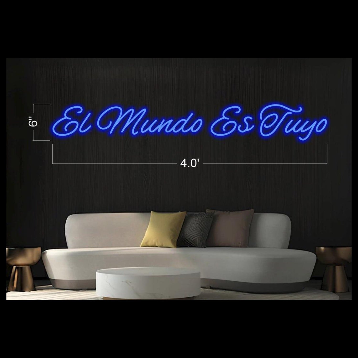 El Mundo Es Tuyo Blue Script Led Neon Sign For Home Wall Decor | Shineneon