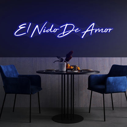 El Nido De Amor Blue Led Neon Sign For Home Decor And Romantic Ambiance | Shineneon