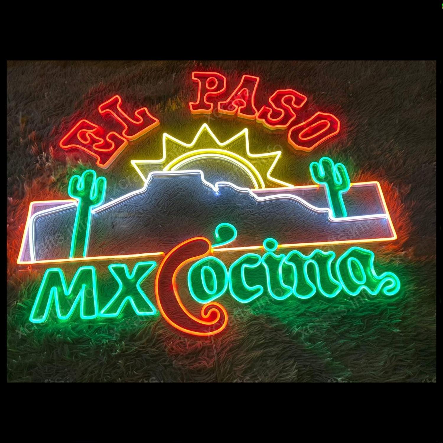El Paso Mx Cocina Mexican-Themed Led Neon Sign For Restaurant Bar Decor | Shineneon