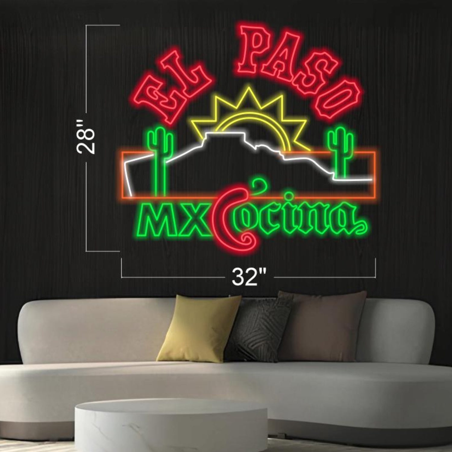 El Paso Mx Cocina Mexican-Themed Led Neon Sign For Restaurant Bar Decor | Shineneon