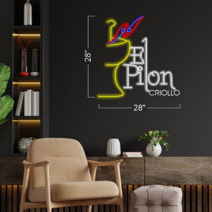 El Pion Criollo Multicolor Abstract Led Neon Sign For Indoor Wall Art | Shineneon
