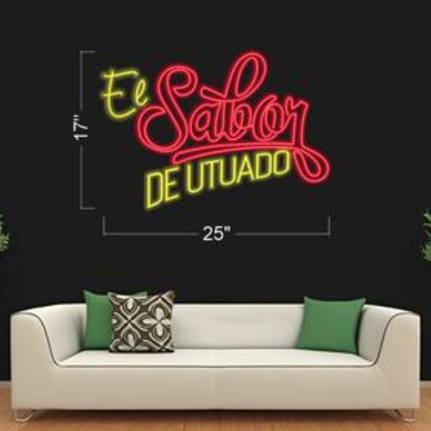 El Sabor De Utuado Red-Yellow Led Neon Sign For Home And Cafe Decor | Shineneon
