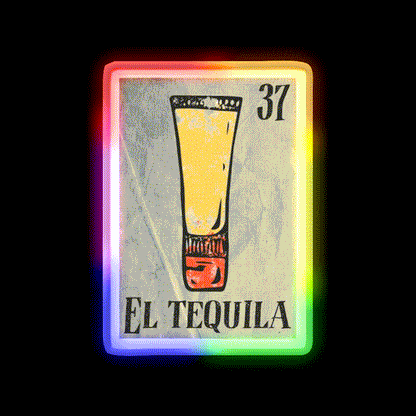 El Tequila Party Drink Tequila Led Neon Sign Rgb Color - LED neon sign close-up detail