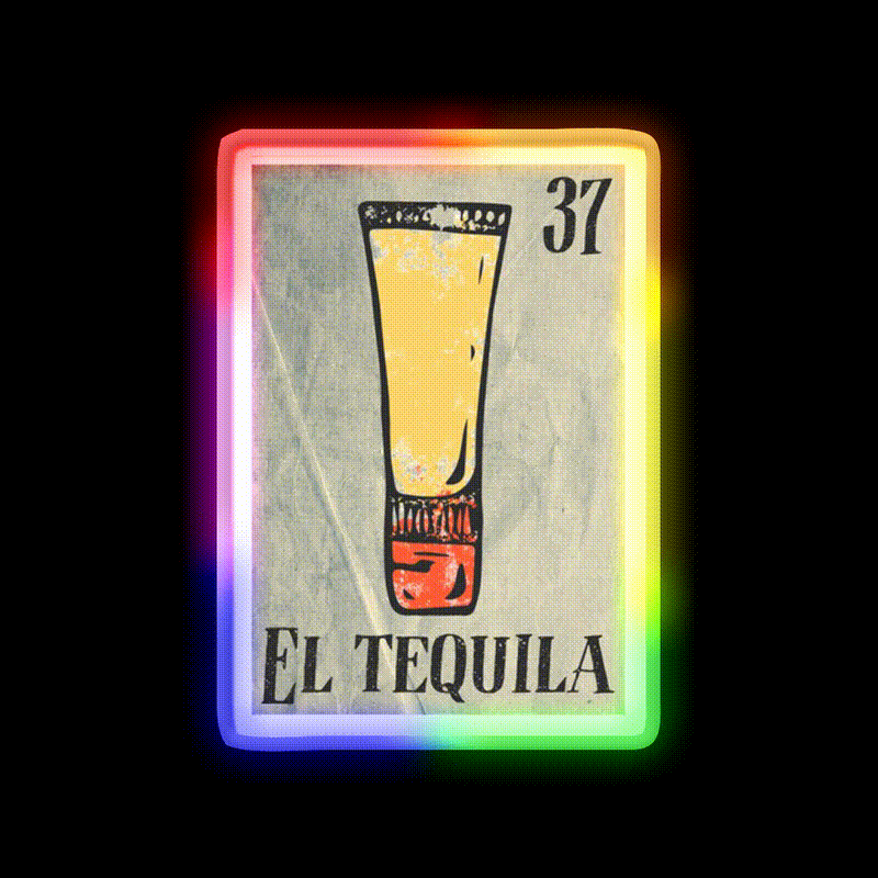 El Tequila Party Drink Tequila Led Neon Sign Rgb Color - LED neon sign close-up detail