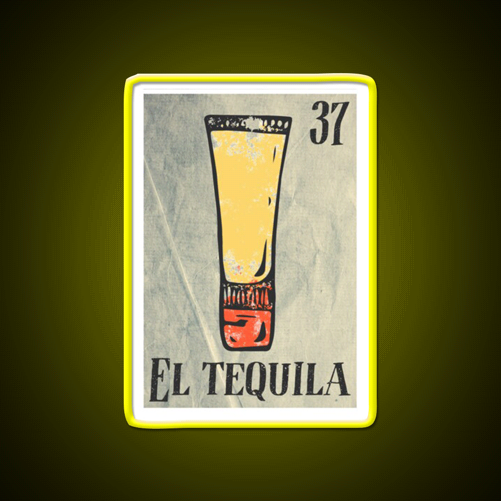 El Tequila Party Drink Tequila Led Neon Sign Rgb Color - Custom LED neon sign front view