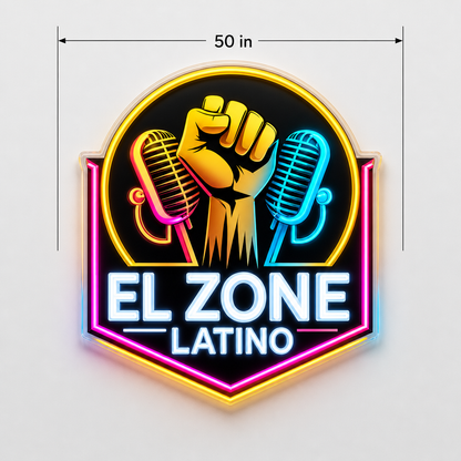 El Zone Latino Custom LED Neon Sign | 6423e439792451fa17190caf43d01482c9dfc55d8c542fb3ec8940e2e90c0c18 | dimensions