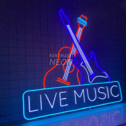 Electric Guitar Live Music Led Neon Sign Led Decor | Shineneon