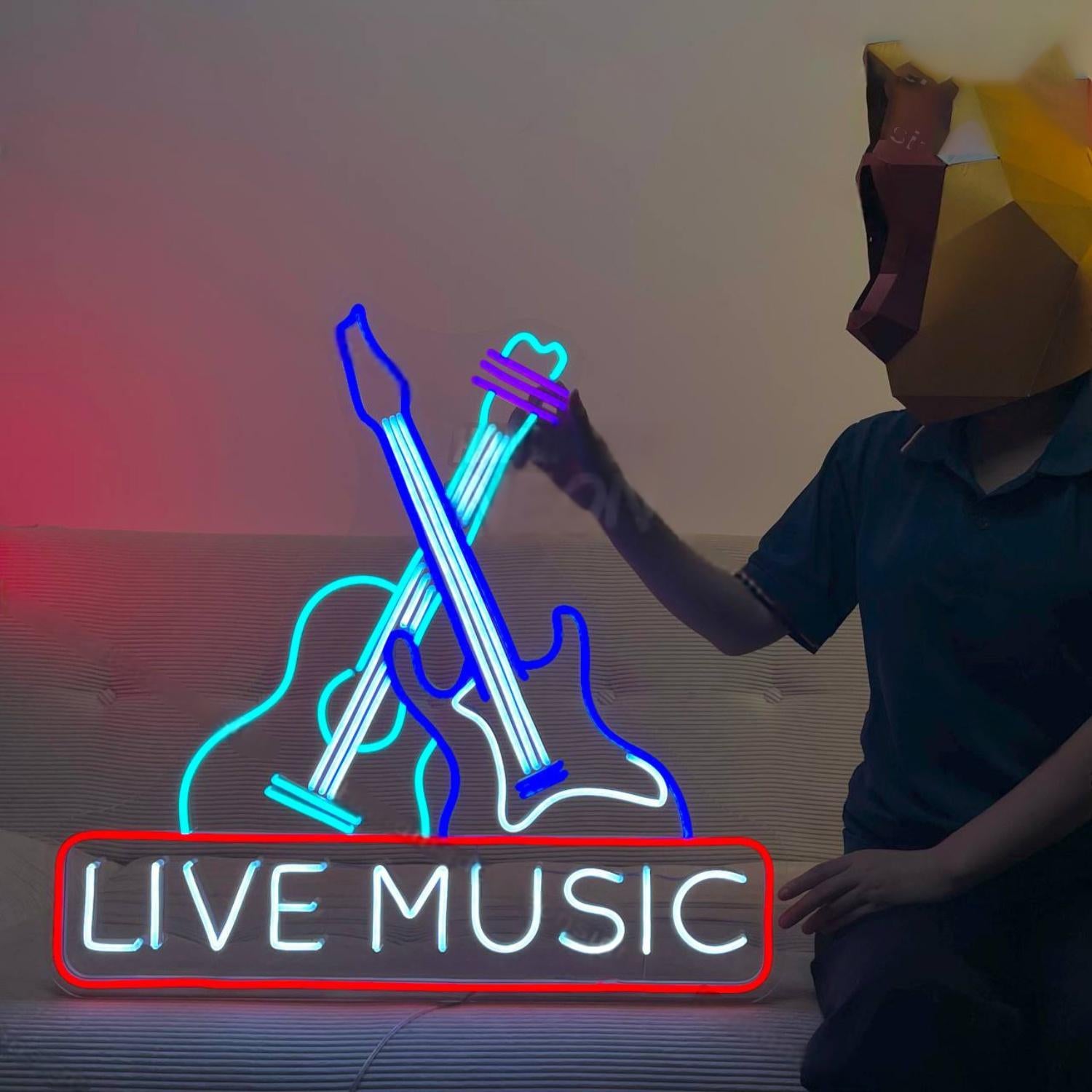 Electric Guitar Live Music Led Neon Sign Music Led Neon Sign | Shineneon