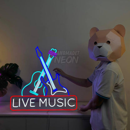 Electric Guitar Live Music Led Neon Sign Music Led Neon Sign | Shineneon