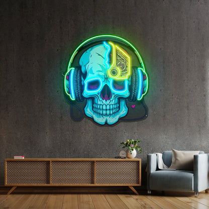 Electric Headphone Skull Led Neon Sign Light Custom Led Signs - Shineneon