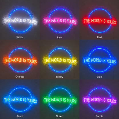 Electric World Circle Neon Sign LED Neon Sign color grid