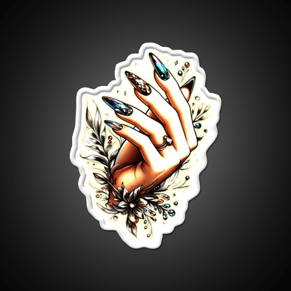 Elegance In Black Brown And Orange Nail Art Nail Salon Led Neon Sign Rgb Color - Shineneon