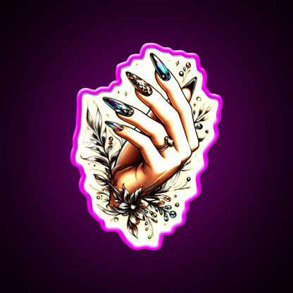 Elegance In Black Brown And Orange Nail Art Nail Salon Led Neon Sign Rgb Color - Shineneon