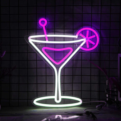 Elegant Cocktail Glass Neon Light | Shineneon