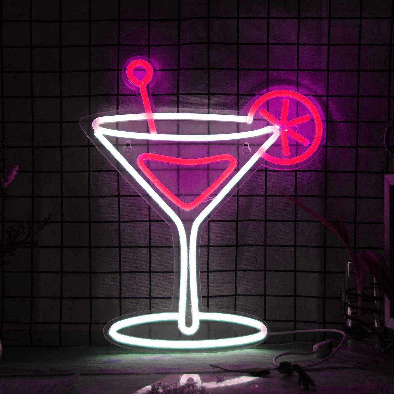 Elegant Cocktail Glass Neon Light | Shineneon