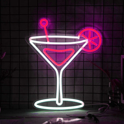 Elegant Cocktail Glass Neon Light | Shineneon