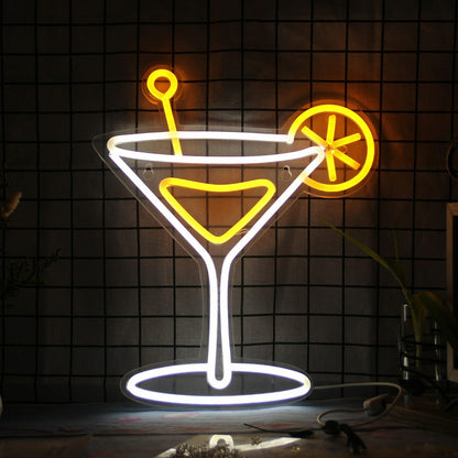 Elegant Cocktail Glass Neon Light | Shineneon