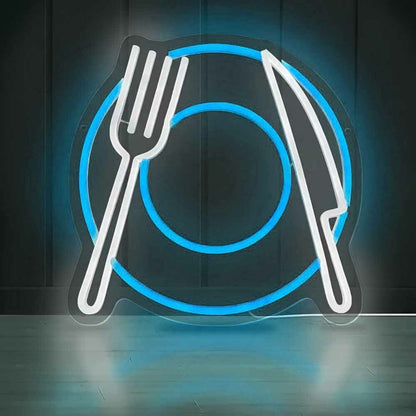 Elegant Western Restaurant Cutlery Led Neon Sign | Shineneon