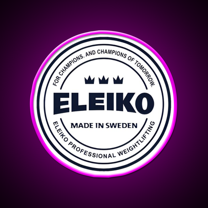 Eleiko Gym Fitness Led Neon Sign Rgb Color - Neon sign mounted on wall in room