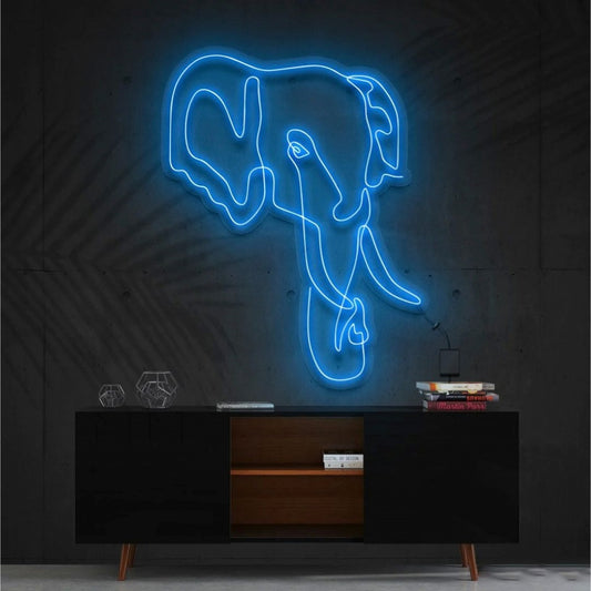 Elephant Line Art Led Sign Business Neon Sign