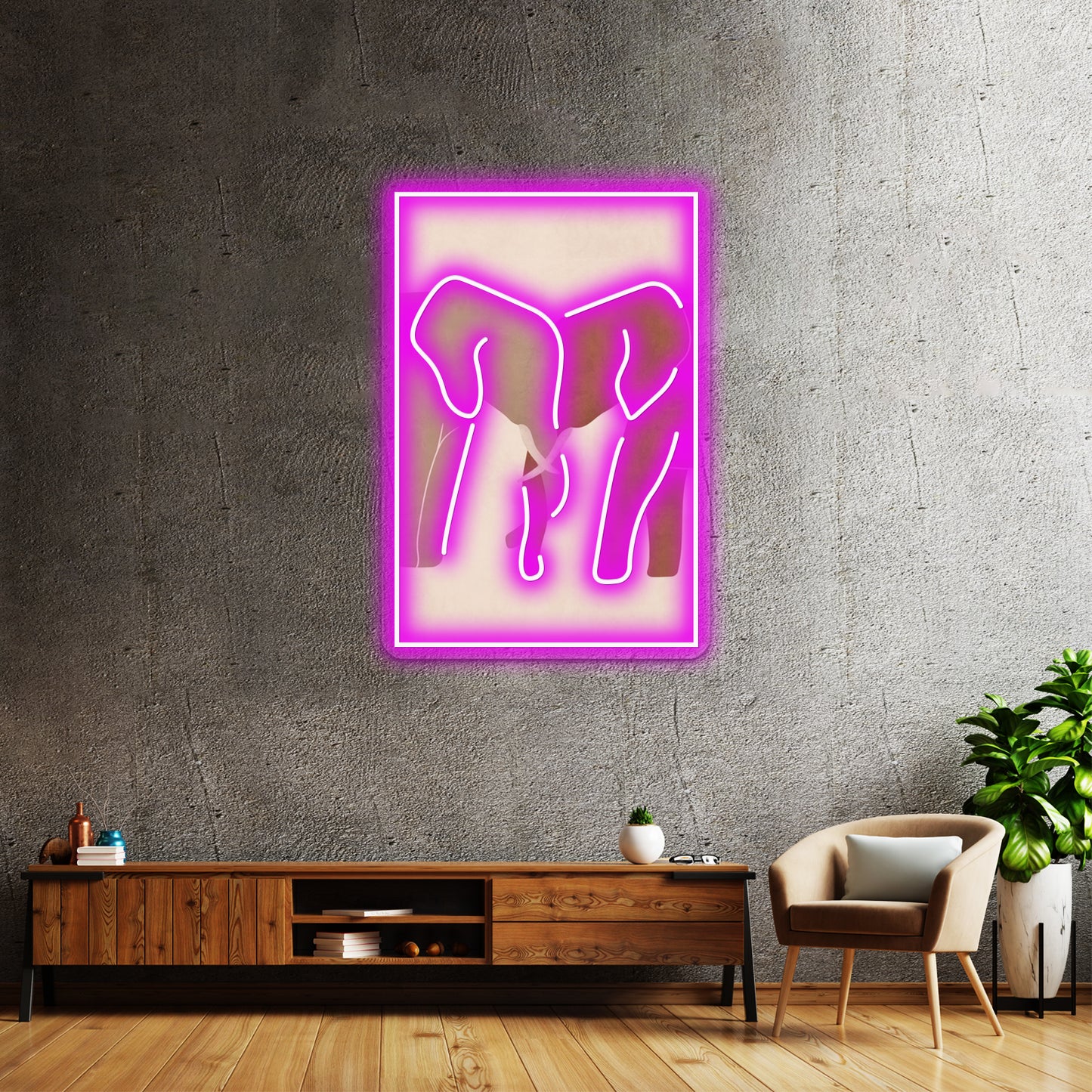 Elephant Love Wall Artwork Neon Signs