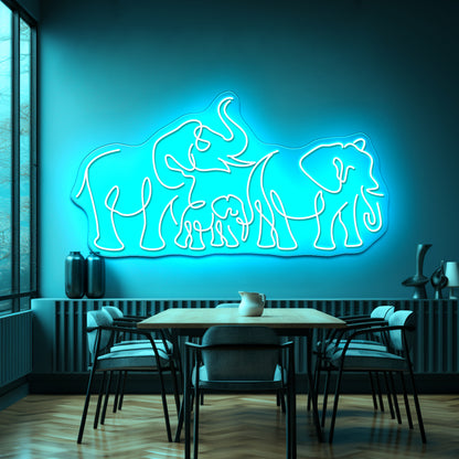 Elephants Art Wall Artwork Neon Signs