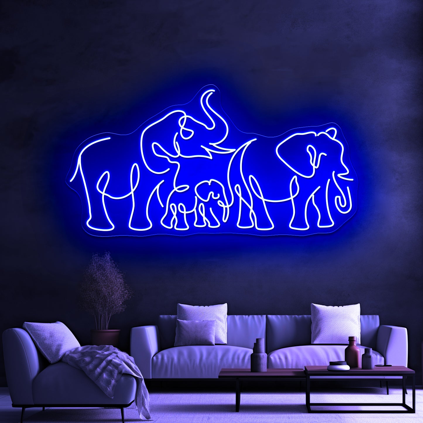 Elephants Art Wall Artwork Neon Signs