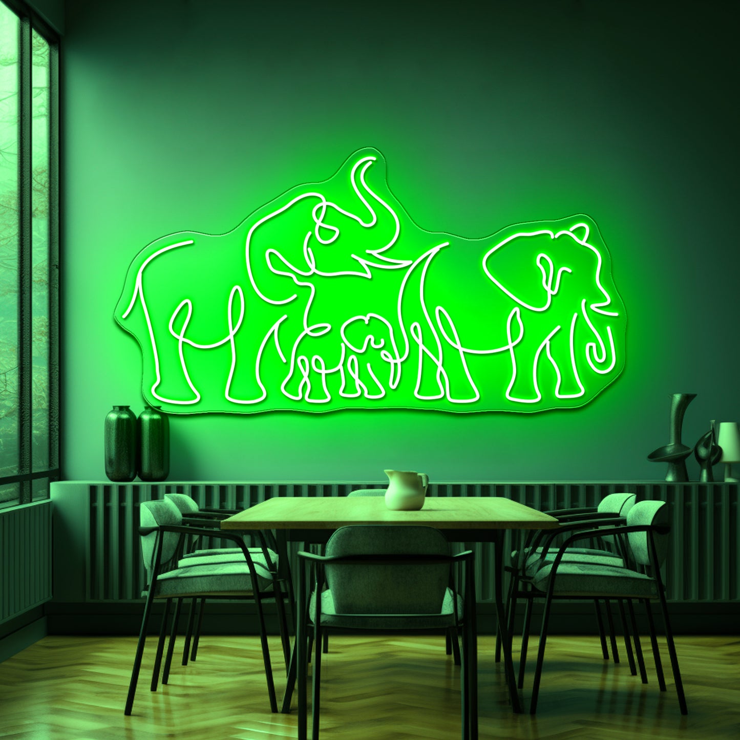 Elephants Art Wall Artwork Neon Signs