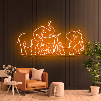 Elephants Art Wall Artwork Neon Signs