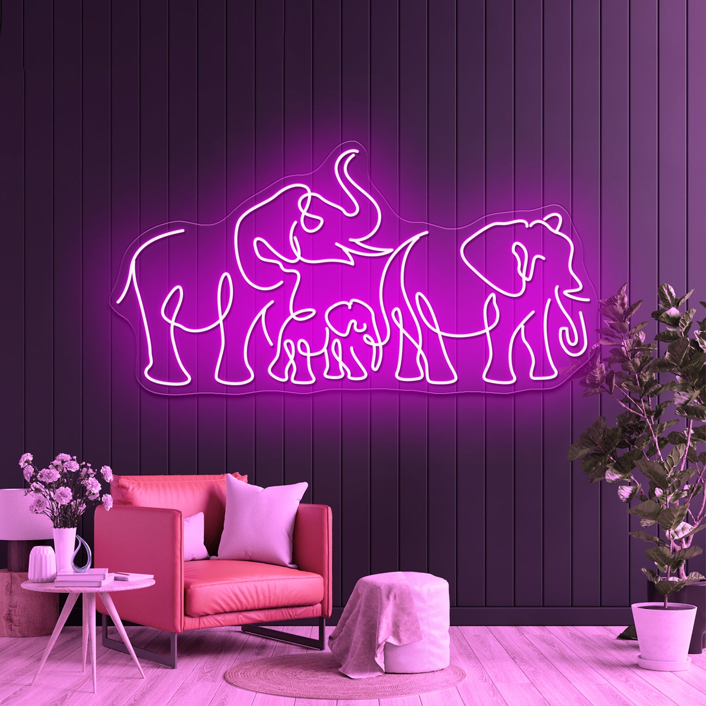 Elephants Art Wall Artwork Neon Signs