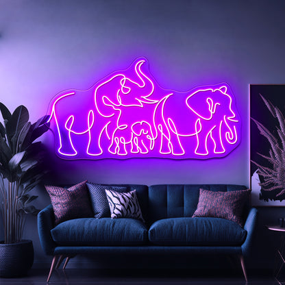 Elephants Art Wall Artwork Neon Signs