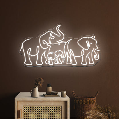 Elephants Art Wall Artwork Neon Signs